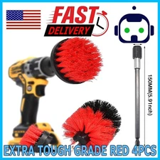 4PCs Home Drill Brush Attachment Power Scrubber Car Cleaning Kit Combo Scrub Tub