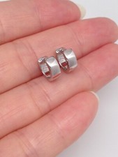 925 Sterling Silver Tiny Small Huggie Hoop Earrings Plain 9mm/6.6 x3mm Men Women