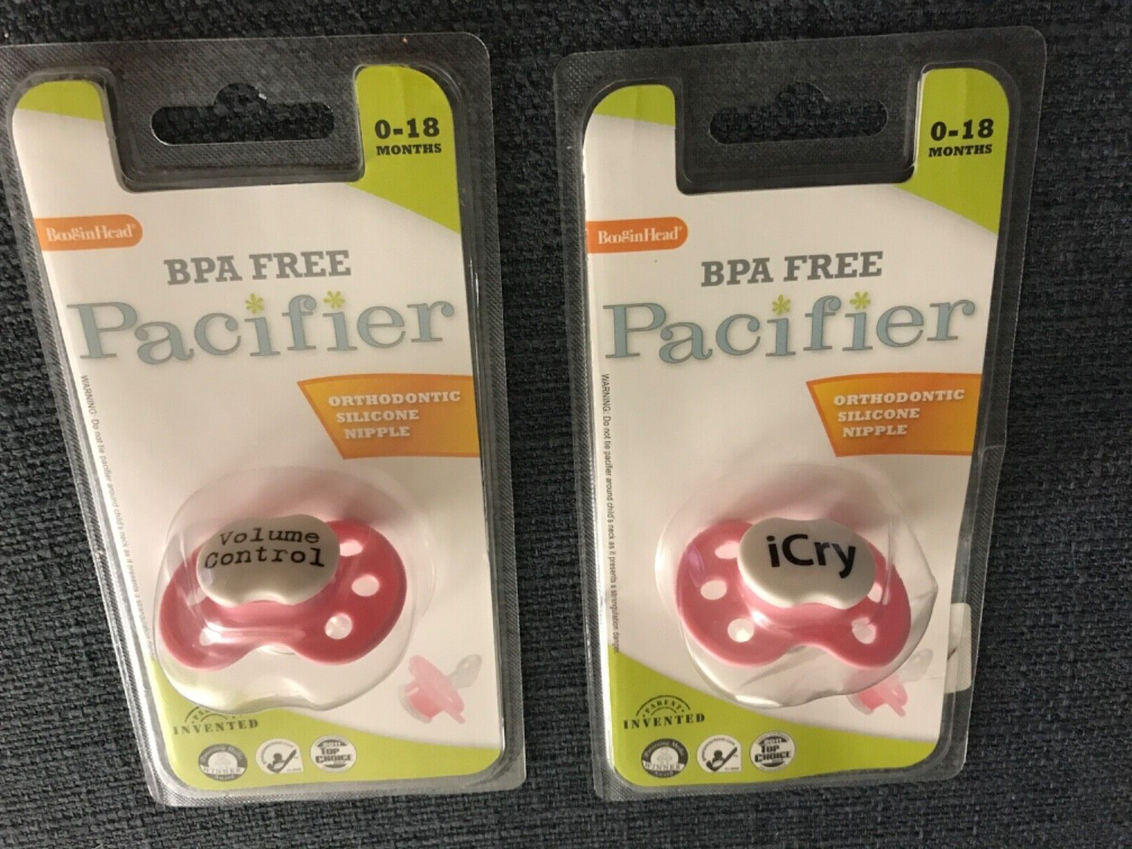 Pink Sound Control Pacifier New BooginHead Fun Pink Baby Pacifier Volume Control or ICry 0-18 m BPA ...