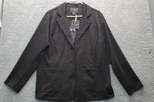 Christian Siriano Blazer Womens 1x Multi Leopard Print Notch Collar Button Front