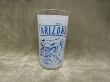 Vintage 1950's Hazel Atlas Glass company State Tumbler Decorated for Arizona