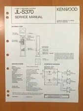 ORIGINAL SERVICE MANUAL & SCHEMATIC KENWOOD JL-S370 SPEAKER SYSTEM D480