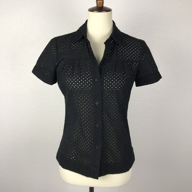 eyelet button down blouse