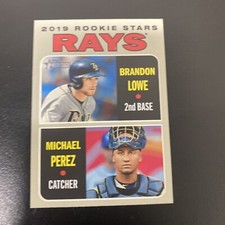 2019 Topps Heritage #9 BRANDON LOWE MICHAEL PEREZ RC Tampa Bay Rays Rookie