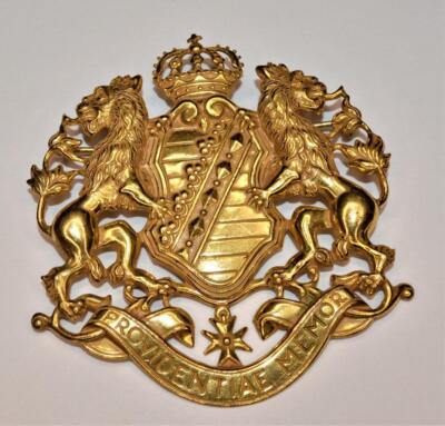 Vtg 50s Gestempelt Miriam Haskell Goldfarbig Mantel Von Arms-King Sachsen 2 Löwe