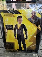 NEW Black Adam Halloween Costume Child Medium 8-10 Kids Boys LIGHTS UP Jumpsuit