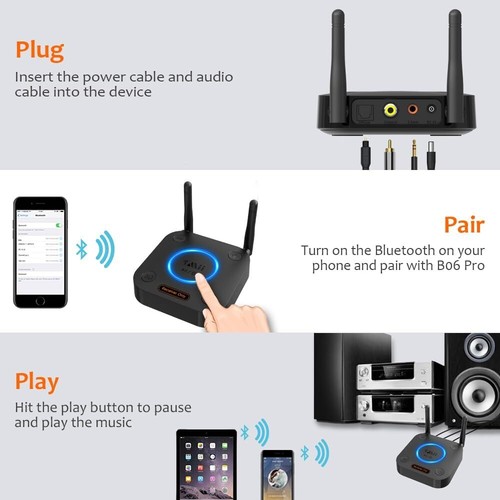 1Mii B06TX Bluetooth 5.2 Transmitter for TV to Wireless Headphone/Speaker, Bluet - Picture 6 of 8
