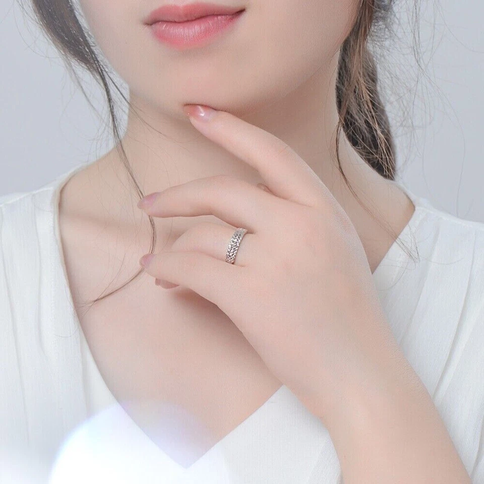 Fine Pt950 Real Platinum 950 Ring For Women Full Star Adjust Ring US 6-8 Gift - Image 4 of 4