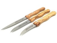 3 KüChenmesser SchäLmesser Mittelspitz Rostfrei Olive 3Er-Set Herder Solingen