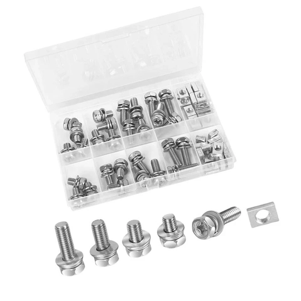 56 Pack ATV Bike Scooter Motorcycle Battery Terminal Nuts and Bolt Kit M6 Screw Foto 4 de 4