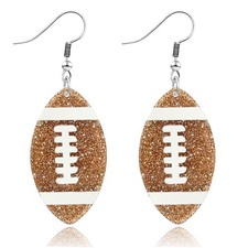 Football Dangle Earrings for Glitter Acrylic Sports Earrings for Game Day Spi...