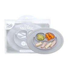 Pewter Mini Mat 100 Silicone Suction Placemat Divided Plate Baby Weaning
