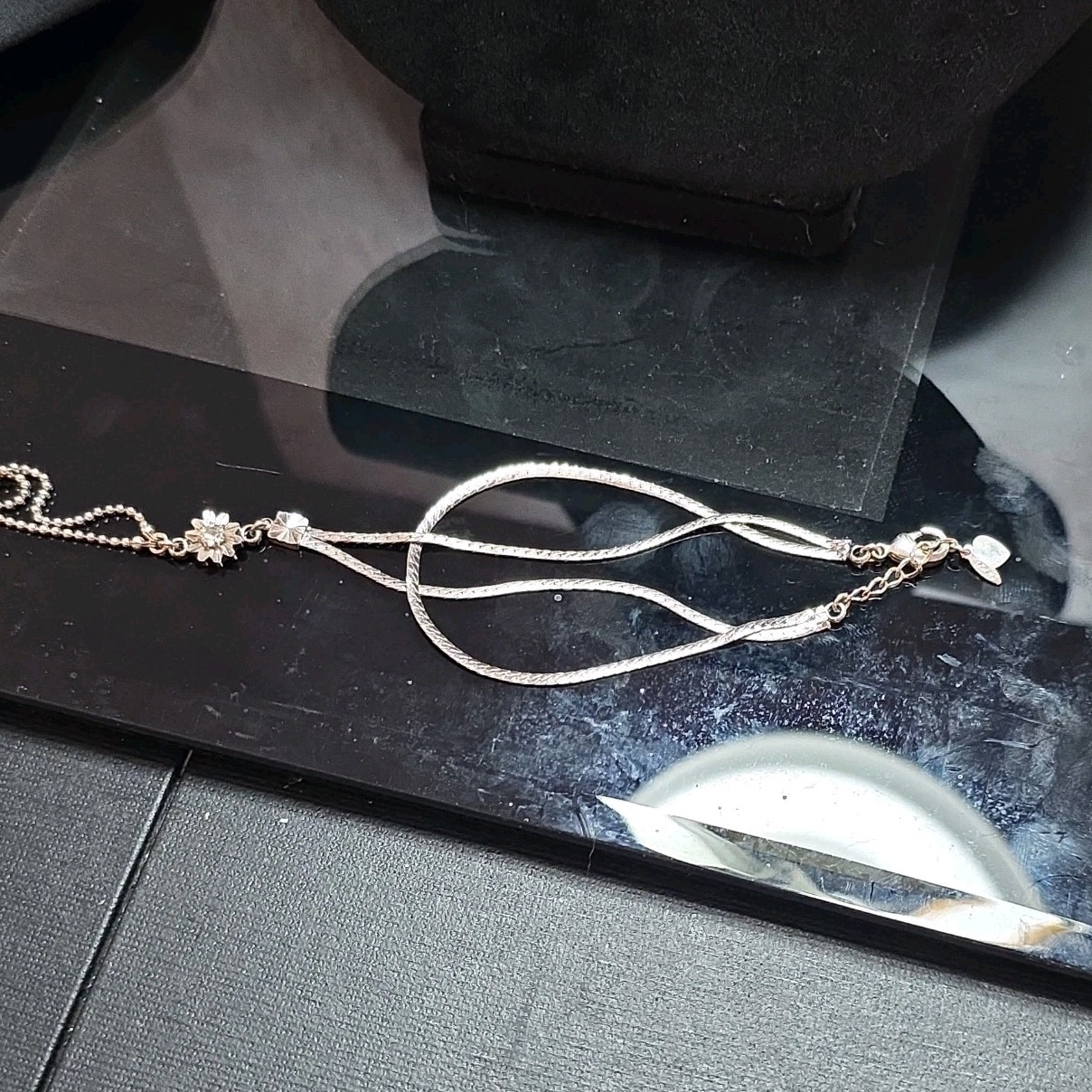 Silver Tone Metal Chain Bracelet Adjustable Lobster Clasp Fashion Jewelry