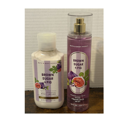 Bath & Body Works Brown Sugar & Fig Fragrance Mist & Body Lotion Gift Set, New