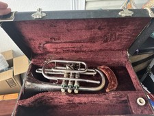 Silver Cornet Brass Body, Bell  Leadpipe, 3 Piston Brass Valves, Case Included