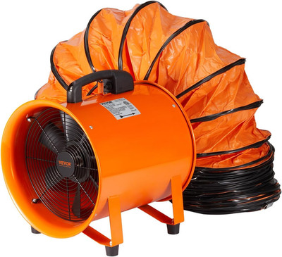 Air Mover Blower Fan 12 Inch, 3198CFM 585W with 16.4Ft Flexible Duct, Industrial