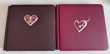 Lot of 2 CREATIVE MEMORIES 7x7 ALBUMS with pages, one pre-decorated LOVE CHERISH