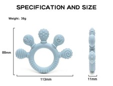 Food-Grade Teething Ring for Baby Teething Pain Relief and Toddler Playtime Fun