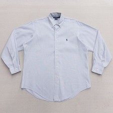 Ralph Lauren Yarmouth Mens 15.5 34 Blue White Check Cotton Button Down Shirt