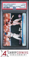 2001 TOPPS COMBOS #TC2 CHIPPER JONES-MIKE SCHMIDT HOF PSA 10