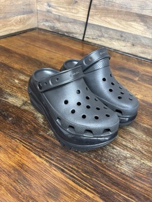 Black Crocs Classic Mega Crush Clogs Unisex Women's 7 Men's 5, great condition