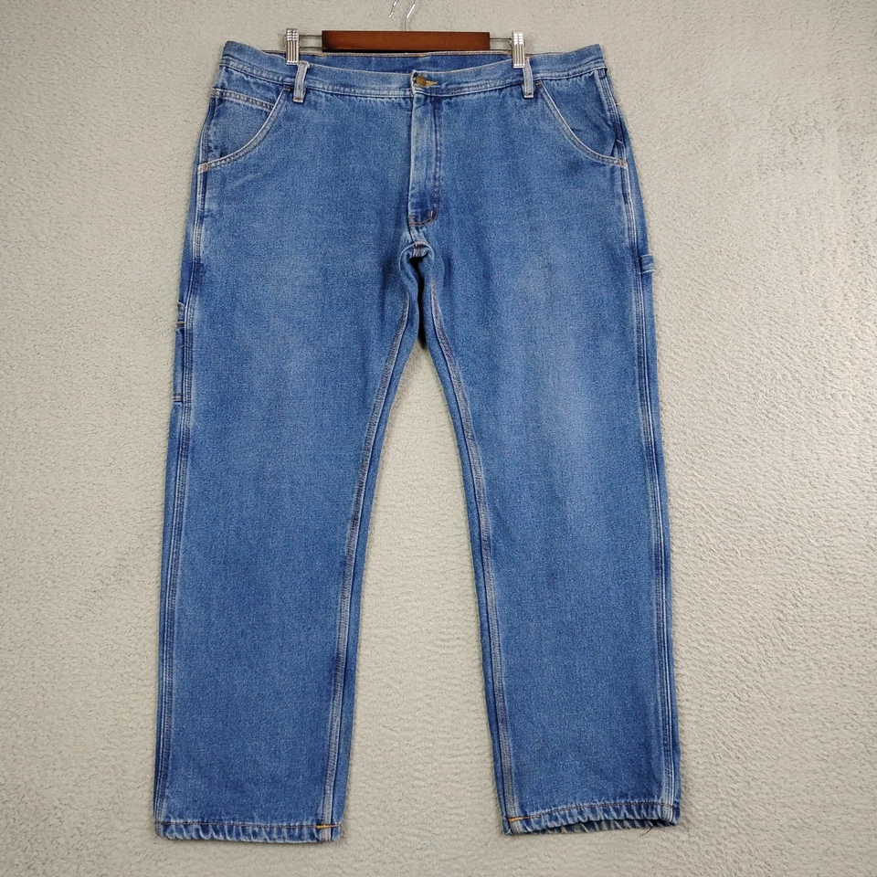 KEY Industries Fleece Lined Jeans Mens 40x32 Blue Relaxed Fit Dungaree Carpenter - Image 2 of 4