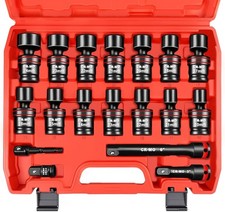 18 Piece 12 Drive Shallow Impact Universal Joint Socket Metric Swivel Socke 18 Piece 12 Drive Shallow Impact Universal Joint Socket Metric Swivel Socke