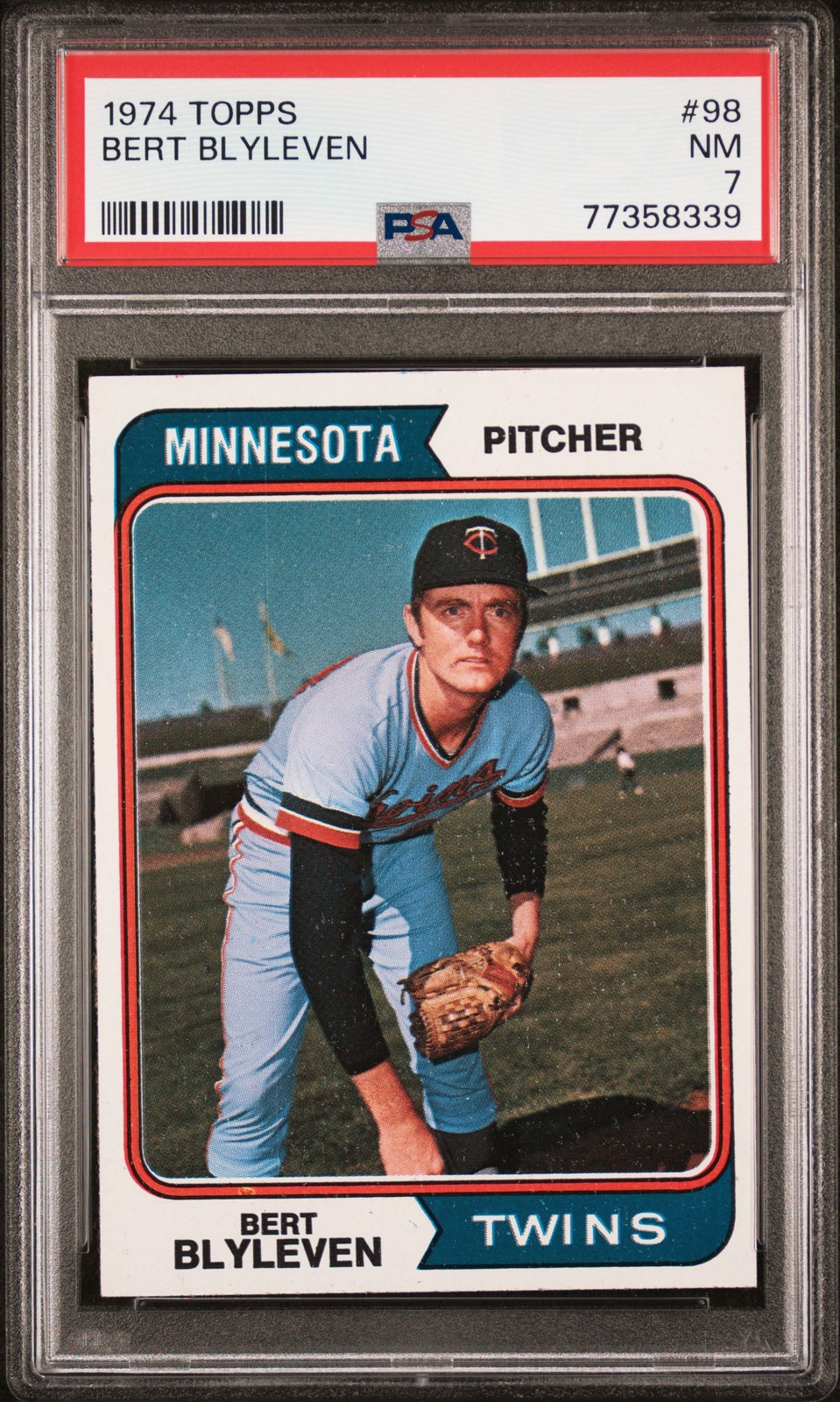 1974 TOPPS #98 BERT BLYLEVEN PSA 7