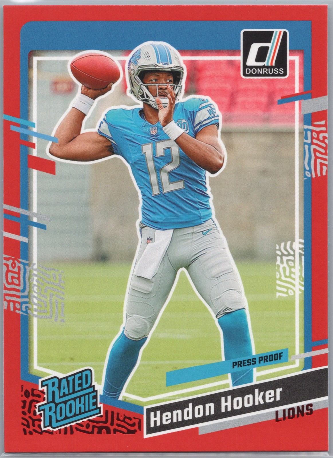 2023 Donruss #329 Hendon Hooker Press Proof Red Detroit Lions