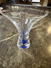 VINTAGE Ciroc Martini Cocktail Glass w/Blue Bubble Base | Etched Logo