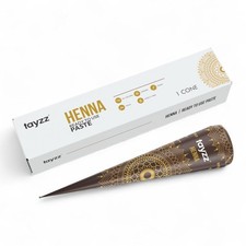 Tayzz 100 Natural Henna Paste Hair Dye Cones Reddish Brown