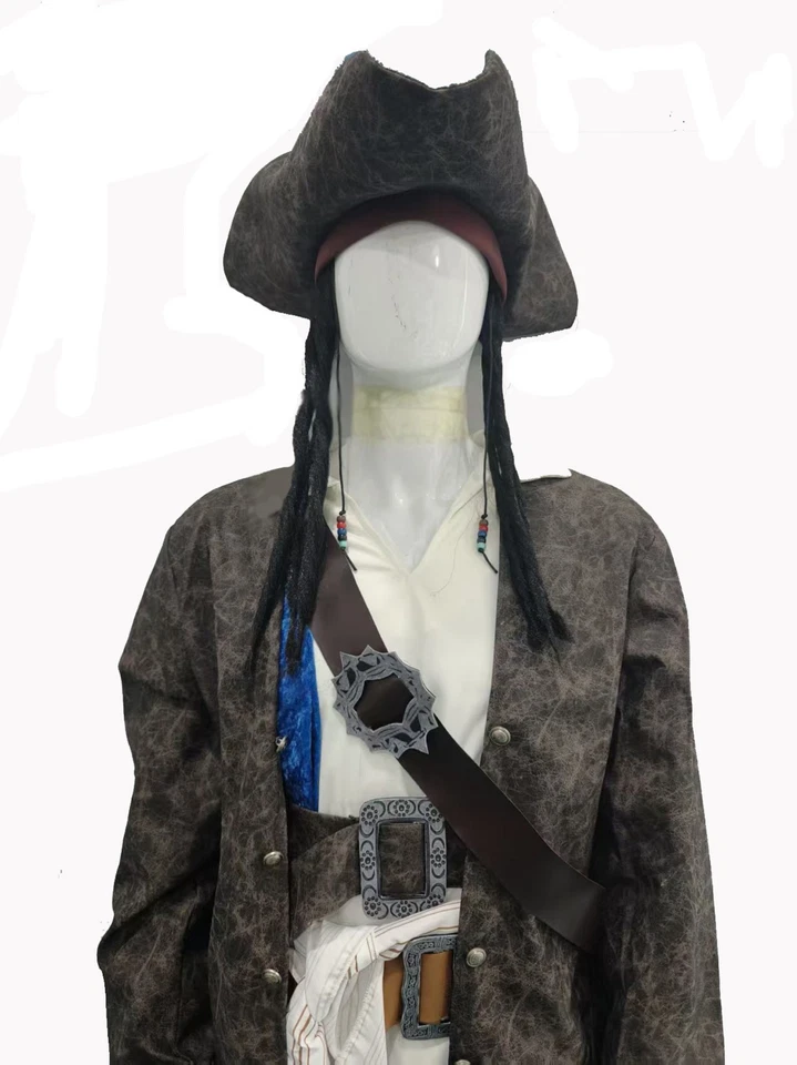 Mens Pirates Of The Caribbean Fancy Dress Deluxe Captain Jack Sparrow Costume - Image 2 of 3