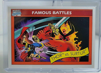 1990 Impel Marvel Universe Thor Vs Surtur Famous Battles #91 Series One MCU 