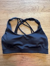 Victoria's Secret Black VS Logo SMALL DD Essential Strappy Back Sport Bra VS