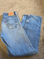 Vintage Levi  s Button Fly 501 jeans made in USA W 34 L 38 but measures 32 X 35
