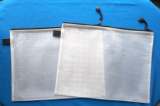TWO Project Bags - Clear Vinyl Mesh 11"x14" w/Zipper - NEEDLEWORK/CRAFTS