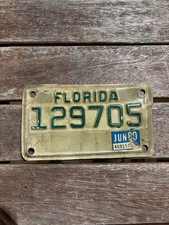 1980 Florida Motorcycle License Plate 129705