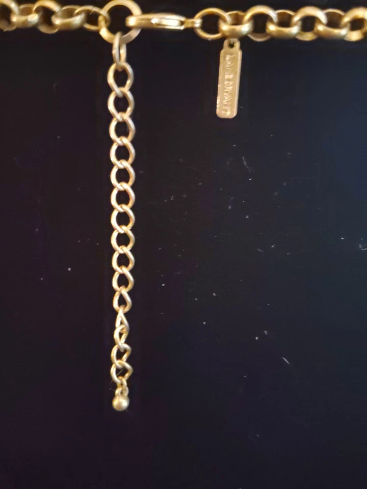 Collar llamativo Lane Bryant cadena tono dorado dijes cuentas de disco naranja Foto 2 de 2