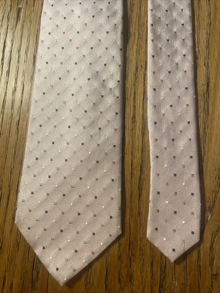 Corbata geométrica de seda tejida rara Japón Aquascutum London usada en excelente estado hecha en Japón Foto 4 de 4