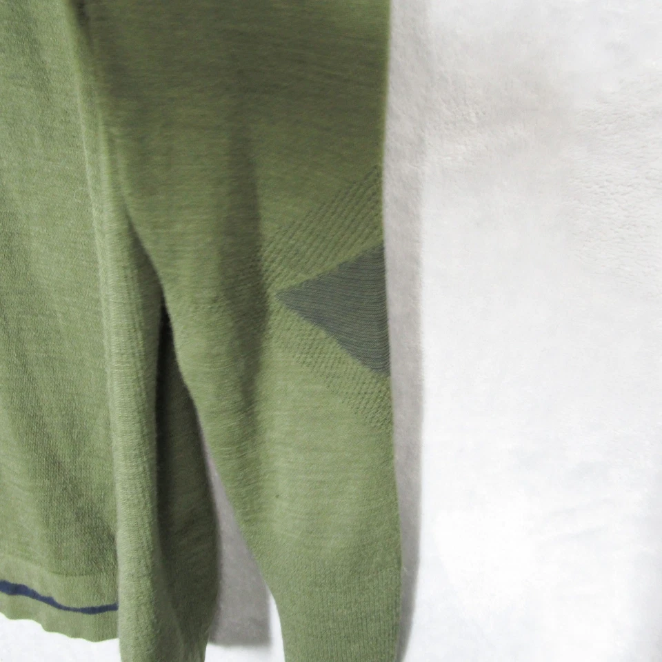 Smartwool Sweater Men's Medium Merino Wool Quarter Zip Pullover Green Intraknit - Image 3 of 4