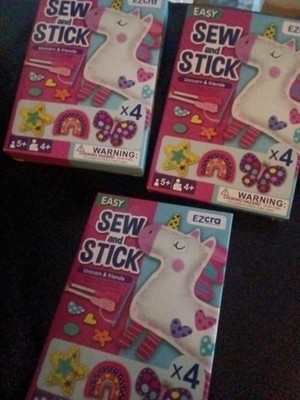 Unicorn & Friends Nähset X3 Kinder Bastelset Ezcra Easy Sew And Stick