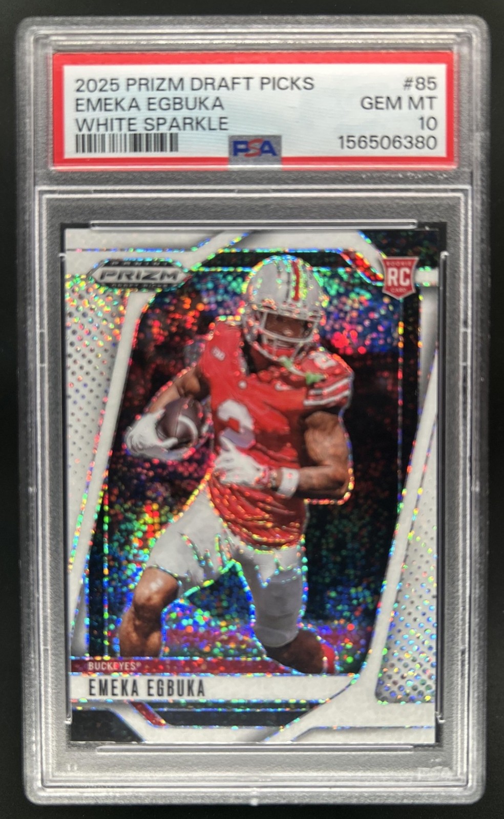 Emeka Egbuka Panini Prizm Draft Picks #85 White Sparkle