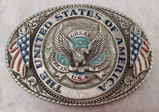 1986 The Great American Buckle Co United States of America Eagle Belt Buckle