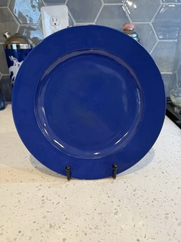 Anchor Hocking Rainbow Vitrock Blue 9 1/4" Dinner Plate Fire King Mid Century