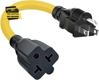 12AWG Heavy-Duty 20 Amp Extension Cord,Nema 5-15P to 5-20R/6-15R/6-20R Adapter C