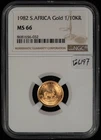 Photo of a 1982 Gold Krugerrand 1/10 oz from an eBay listing that sold on May 22, 2026