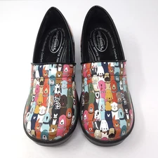 Easy Street Puppy Dog Print Shoes Womens Size 8.5 M Slip Resistant Comfort Clog