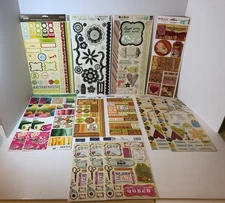 Cardstock Sticker Lot (13) Pebbles, Bo Bunny, Fancy Pants Crafting New Home etc.
