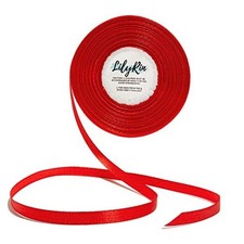 Ribbon 1/4 Inches 36 Yards Satin Roll Perfect for Scrapbooking, Art, Red