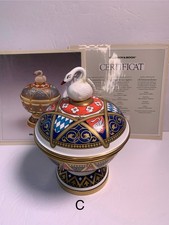 AS IS!! (C) METTLACH Villeroy & Boch Swan Bowl King of Bavaria  Limited Edition